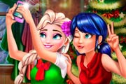 game Ladybug And Elsa Xmas Selfie
