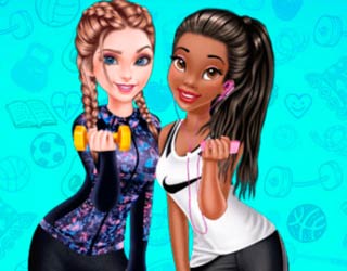 game Elsa And Tiana Workout Buddies