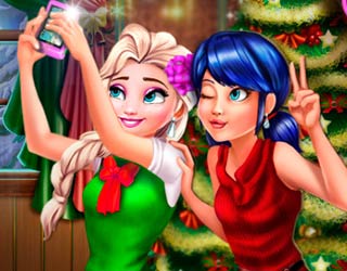 game Ladybug And Elsa Xmas Selfie